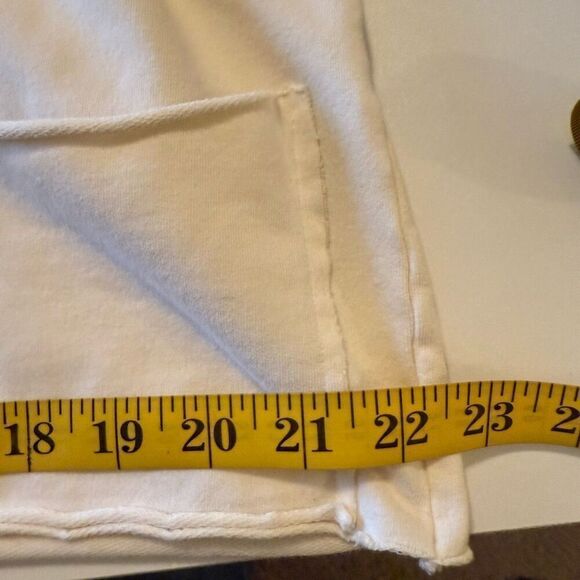 Ivory Cotton French Terry Knit Boxy, Oversized 3/4 Sleeve Jacket Sz S/M - Picture 9 of 11